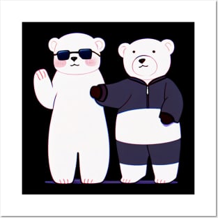 Sunglass Polar Bear with Buddy Bear Posters and Art